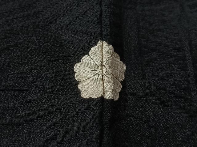 平和屋着物＃羽織　舞鶴文　暈し染め　黒地　金彩　正絹　逸品　CABI9427ua