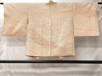 平和屋着物＃羽織　総絞り　亀甲花文　正絹　逸品　CABI9434ua