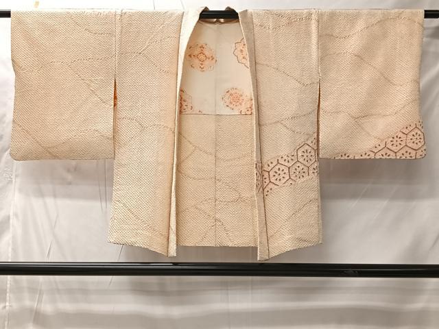 平和屋着物＃羽織　総絞り　亀甲花文　正絹　逸品　CABI9434ua