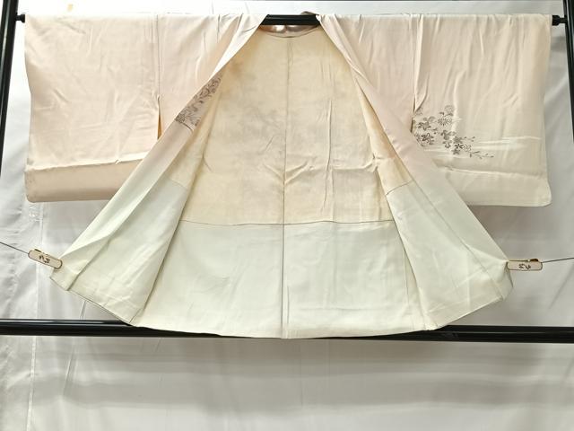 平和屋着物＃羽織　寿光織　流水草花文　暈し染め　金銀糸　正絹　逸品　CABI9435ua
