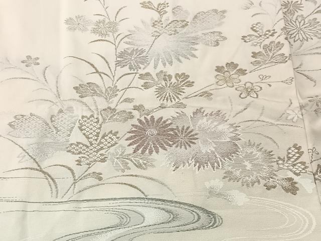平和屋着物＃羽織　寿光織　流水草花文　暈し染め　金銀糸　正絹　逸品　CABI9435ua