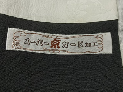 平和屋着物＃羽織　舞花文　黒地　正絹　逸品　CABI9441ua