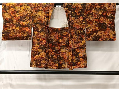 平和屋着物＃羽織　ろうけつ染　石畳花文　正絹　逸品　CABI9442ua