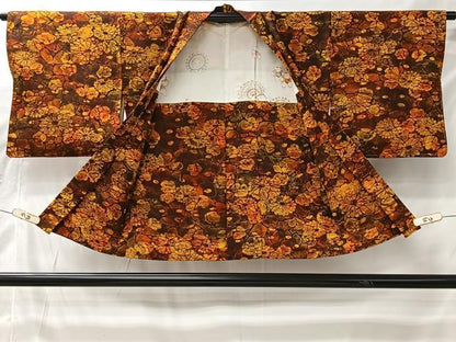 平和屋着物＃羽織　ろうけつ染　石畳花文　正絹　逸品　CABI9442ua