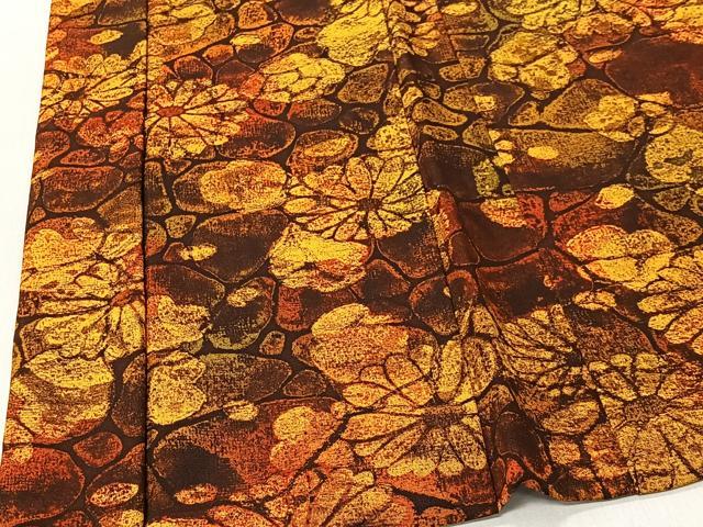 平和屋着物＃羽織　ろうけつ染　石畳花文　正絹　逸品　CABI9442ua