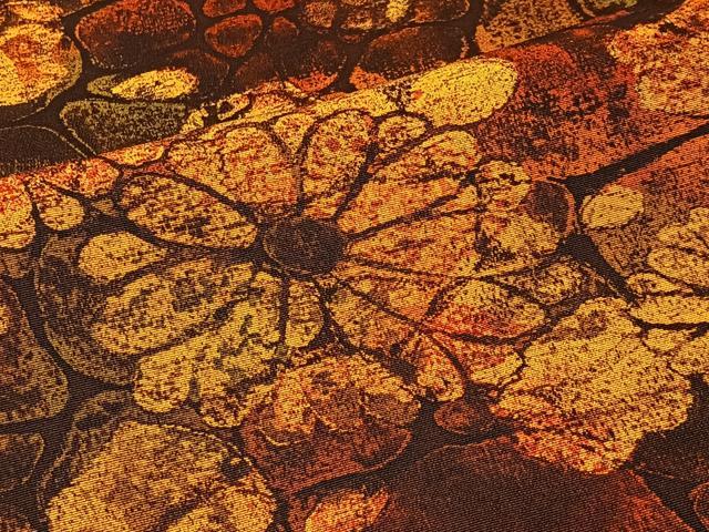 平和屋着物＃羽織　ろうけつ染　石畳花文　正絹　逸品　CABI9442ua