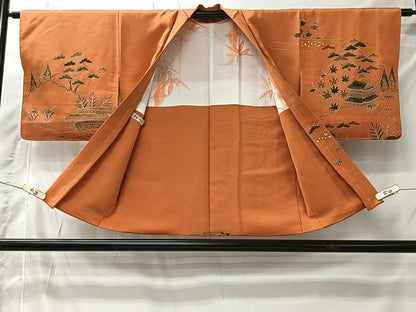 平和屋着物＃羽織　駒刺繍　風景文　金彩　正絹　逸品　未使用　CABI9443ua