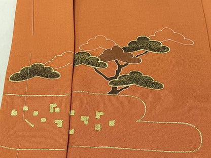 平和屋着物＃羽織　駒刺繍　風景文　金彩　正絹　逸品　未使用　CABI9443ua