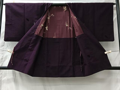 平和屋着物＃道行コート　輪奈ビロード　草花文　正絹　逸品　CABI9445ua