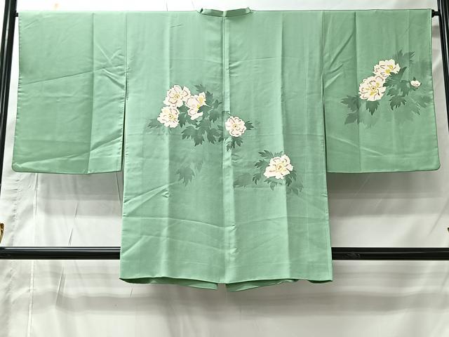 平和屋着物＃道行コート　草花文　正絹　逸品　CABI9446ua