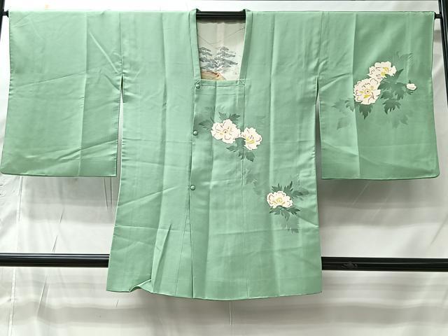 平和屋着物＃道行コート　草花文　正絹　逸品　CABI9446ua