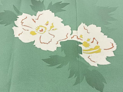 平和屋着物＃道行コート　草花文　正絹　逸品　CABI9446ua
