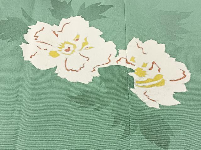 平和屋着物＃道行コート　草花文　正絹　逸品　CABI9446ua