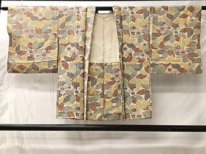 平和屋着物＃羽織　ろうけつ染　草花文　正絹　逸品　CABI9450ua