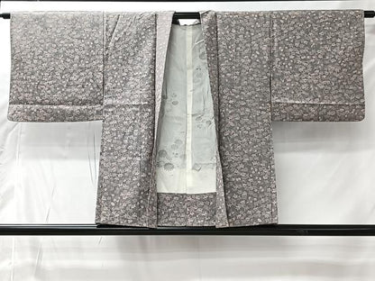 平和屋着物＃羽織　枝葉文　正絹　逸品　CABI9452ua