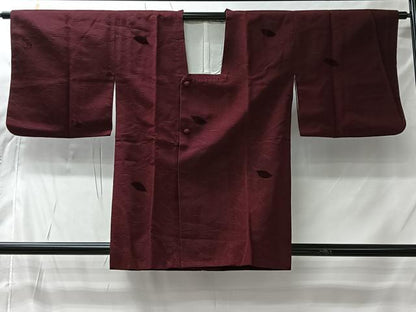 平和屋着物＃道行コート　輪奈ビロード　葉尽くし　正絹　逸品　CABI9453ua