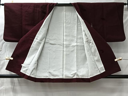平和屋着物＃道行コート　輪奈ビロード　葉尽くし　正絹　逸品　CABI9453ua