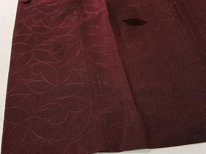 平和屋着物＃道行コート　輪奈ビロード　葉尽くし　正絹　逸品　CABI9453ua