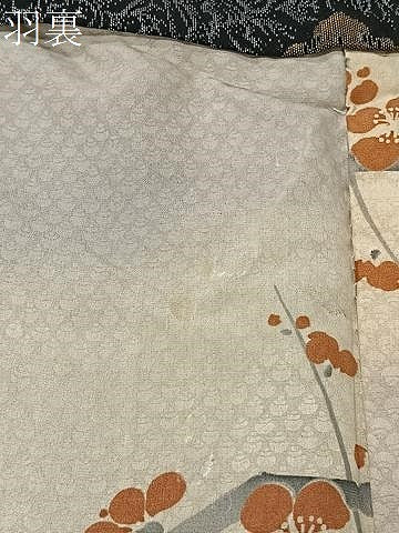平和屋着物＃羽織　寿光織　花菱文　黒地　金銀糸　正絹　逸品　CABI9454ua