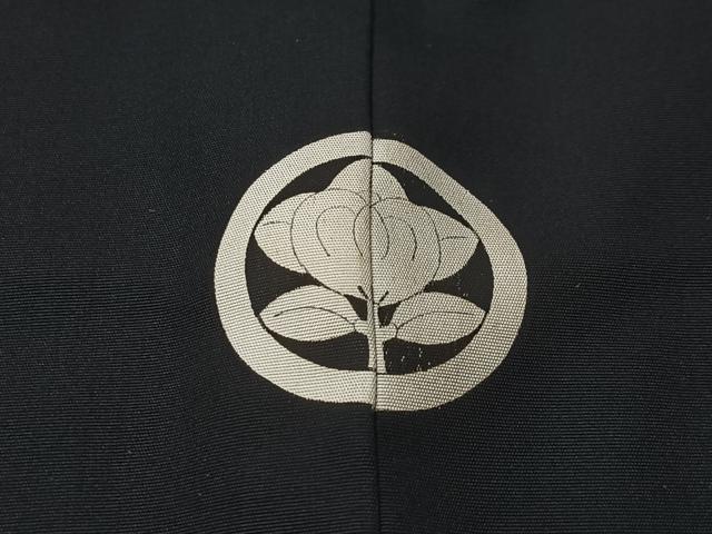 平和屋着物＃男性　長羽織　黒紋付　正絹　逸品　CABI9455ua