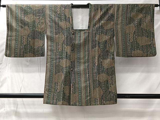 平和屋着物＃道行コート　草花間道　正絹　逸品　CABI9459ua