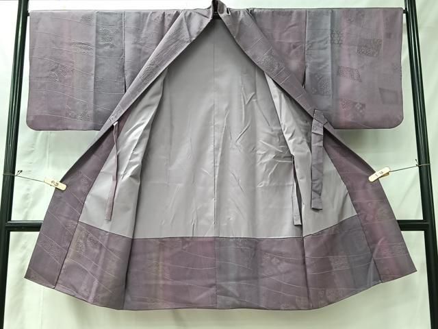 平和屋着物＃道中着　舞花地紋　暈し染め　ロング丈　正絹　逸品　CABI9460ua
