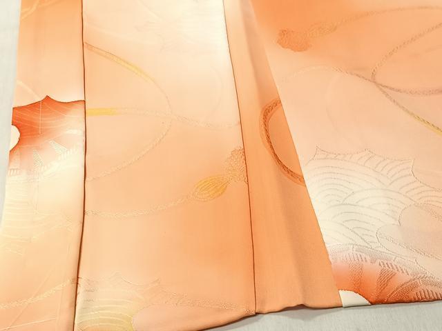 平和屋着物＃羽織　地紋起こし　雲取り立波文　暈し染め　正絹　逸品　未使用　CABI9461ua