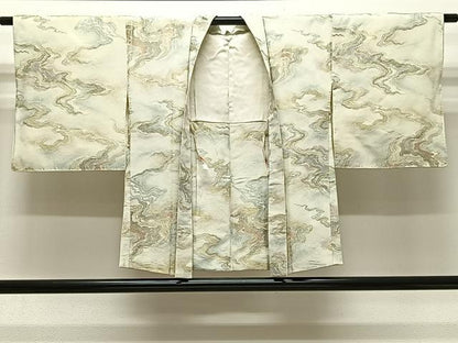 平和屋着物＃羽織　寿光織　霞文　金糸　正絹　逸品　CABI9462ua