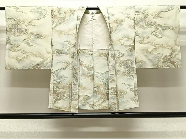 平和屋着物＃羽織　寿光織　霞文　金糸　正絹　逸品　CABI9462ua