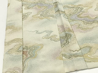 平和屋着物＃羽織　寿光織　霞文　金糸　正絹　逸品　CABI9462ua