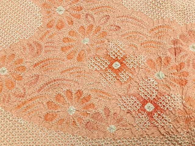 平和屋着物＃羽織　総絞り　流水花文　正絹　逸品　CABI9467ua