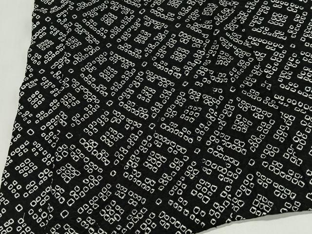 平和屋着物＃羽織　総絞り　菱文　黒地　正絹　逸品　未使用　CABI9468ua