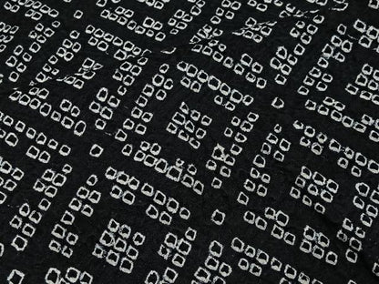 平和屋着物＃羽織　総絞り　菱文　黒地　正絹　逸品　未使用　CABI9468ua