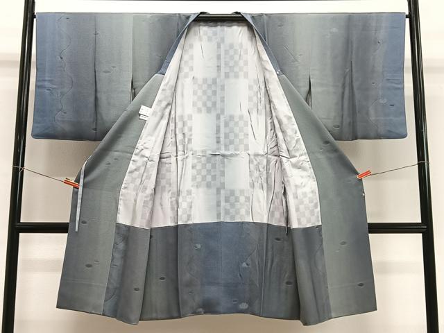 平和屋着物＃道行コート　抽象文様　ロング丈　正絹　逸品　CABI9469ua