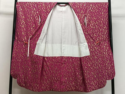 平和屋着物＃道行コート 刺繍 霞文 金彩 ロング丈 正絹 逸品 未使用 CABI9472ua