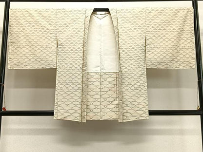 平和屋着物＃羽織　本場大島紬　白大島　青海波　正絹　逸品　未使用　CABI9476ua