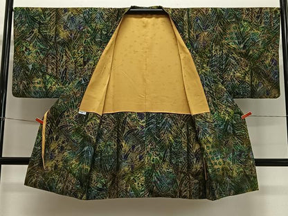 平和屋着物＃道行コート 輪奈ビロード 草花文 ショール付き 正絹 逸品 CABI9477ua