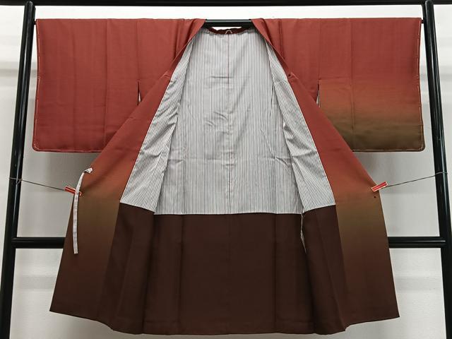 平和屋着物＃道行コート 霞文 暈し染め ロング丈 正絹 逸品 未使用 CABI9479ua