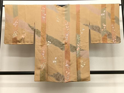 平和屋着物＃道行コート 草花間道 金彩 正絹 逸品 未使用 CABI9480ua