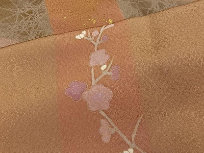 平和屋着物＃道行コート 草花間道 金彩 正絹 逸品 未使用 CABI9480ua
