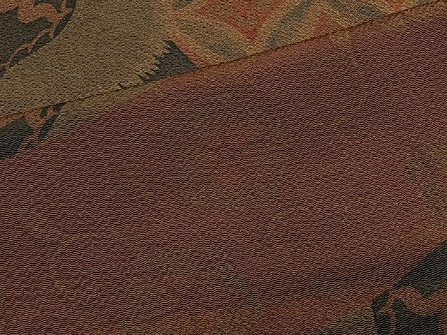 平和屋着物＃長羽織　花唐草文　鬼しぼ縮緬　正絹　逸品　CABI9489ua