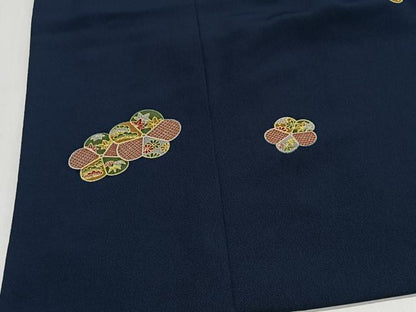 平和屋着物＃道中着 舞花文 ロング丈 洗える着物 CABI9492ua
