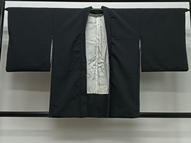 平和屋着物＃羽織　総刺繍　花丸文　黒地　金糸　洗える着物　CABI9493ua