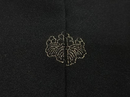平和屋着物＃羽織　総刺繍　花丸文　黒地　金糸　洗える着物　CABI9493ua