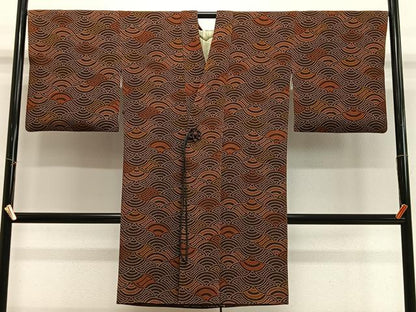 平和屋着物＃道中着 青海波 ロング丈 正絹 逸品 CABI9497ua