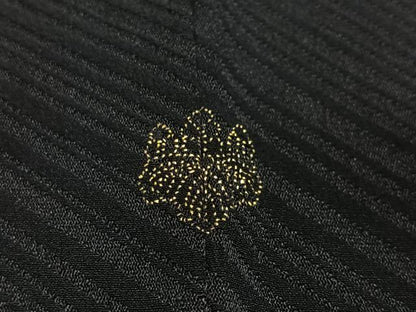 平和屋着物＃羽織　寿光織　舞花文　黒地　金銀糸　正絹　逸品　CABI9498ua