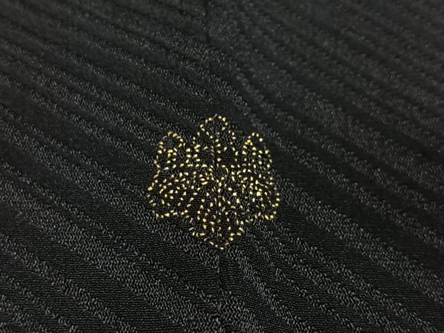 平和屋着物＃羽織　寿光織　舞花文　黒地　金銀糸　正絹　逸品　CABI9498ua