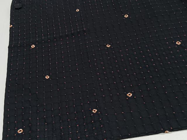 平和屋着物＃道行コート　格子　ロング丈　正絹　逸品　CABI9501ua
