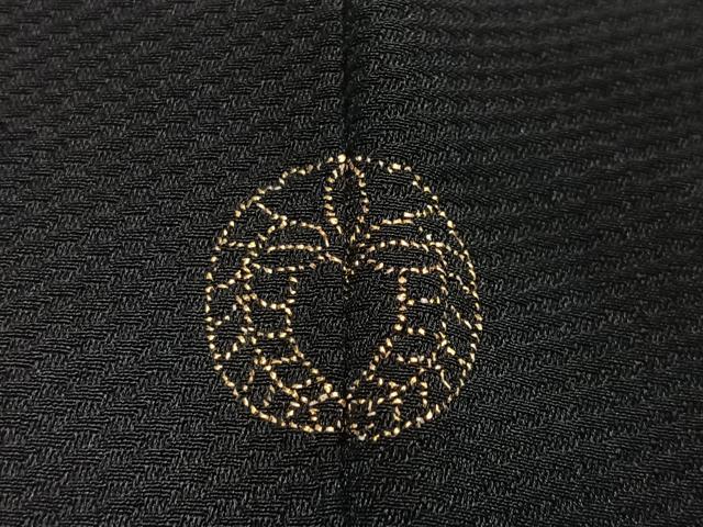 平和屋着物＃羽織　寿光織　霞文　黒地　金銀糸　正絹　逸品　CABI9504ua
