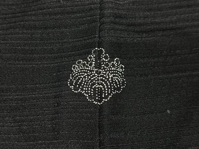 平和屋着物＃羽織　寿光織　草葉文　黒地　金銀糸　正絹　逸品　CABI9511ua